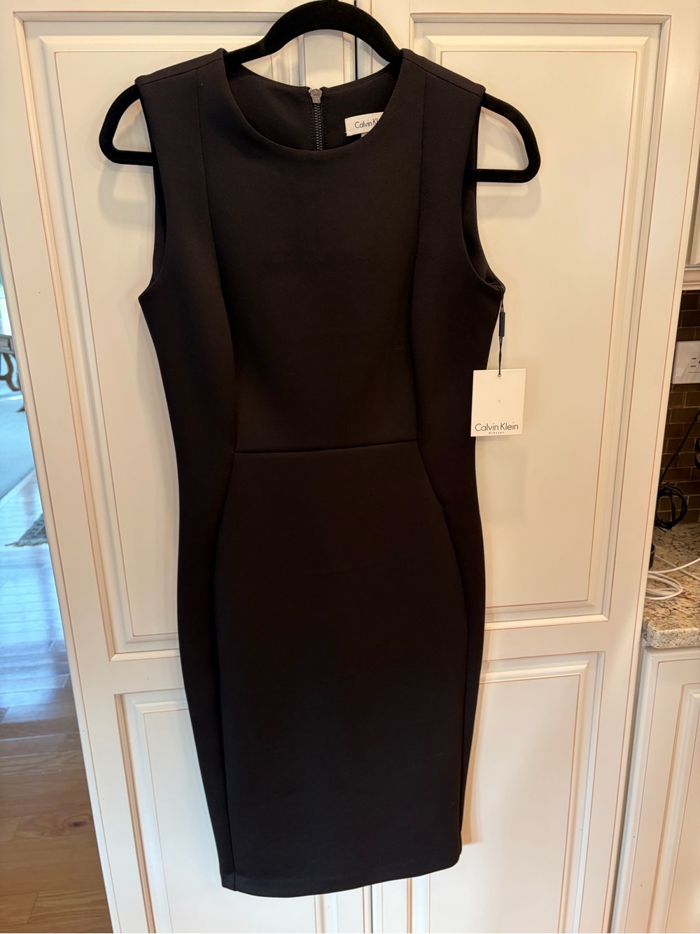 Calvin Klein Black Sleeveless Sheath Midi Dress